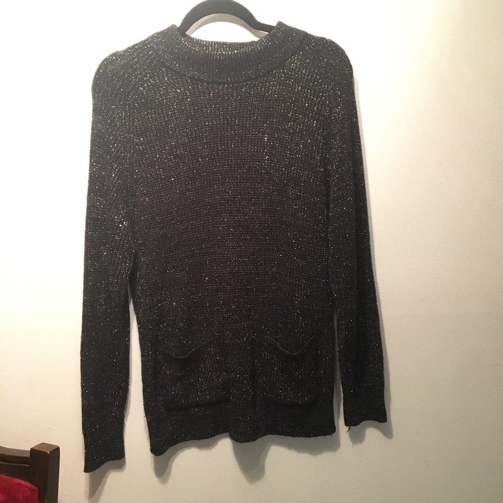 Vintage Stefano black and gold metallic sweater